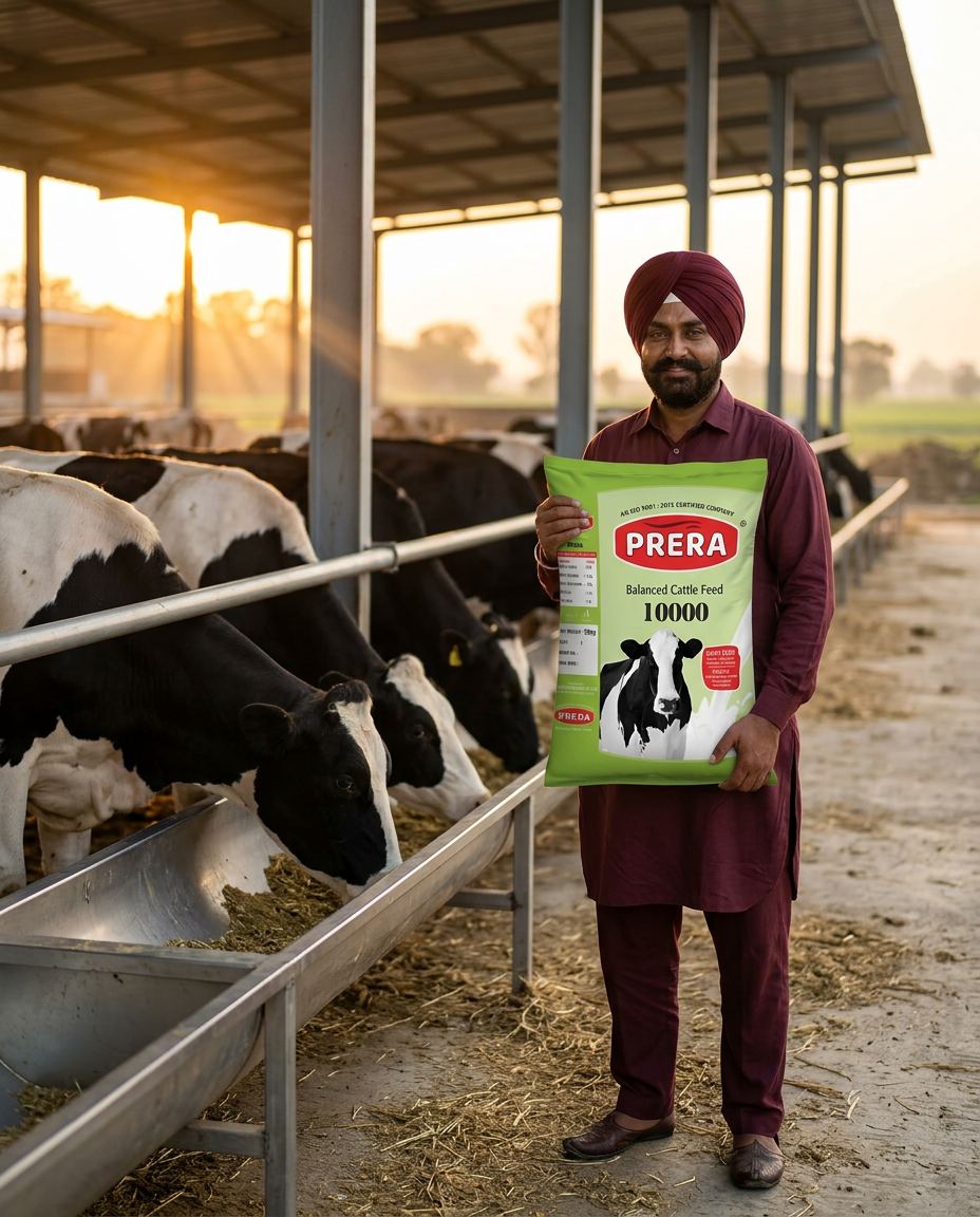 Prera cattle feed in Punjab dairy farm